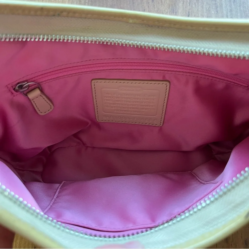 Coach Pastel Patchwork Shoulder Bag in Yellow, Pink, Mint & Light Brown/Cream - Picture 7 of 16